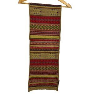 MFH Knits Women Baby Alpaca Silk Scarf 10" X 39" Knit Stripes Bohemian Y2K Retro